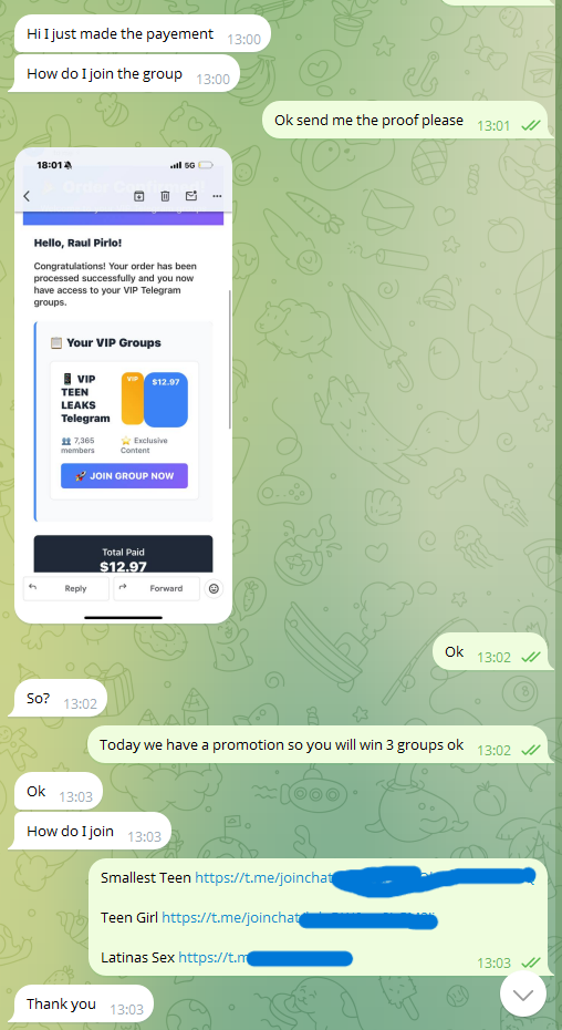 Proof of payment 16/09