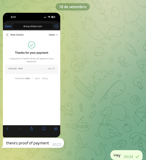 Proof of payment 18/09